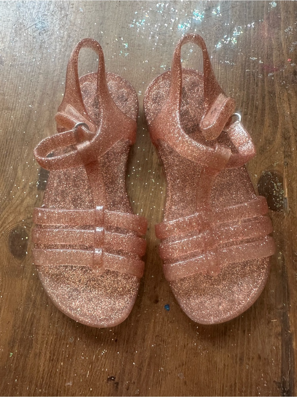 GAP Kids Glitter Jelly Sandals in Rose Gold